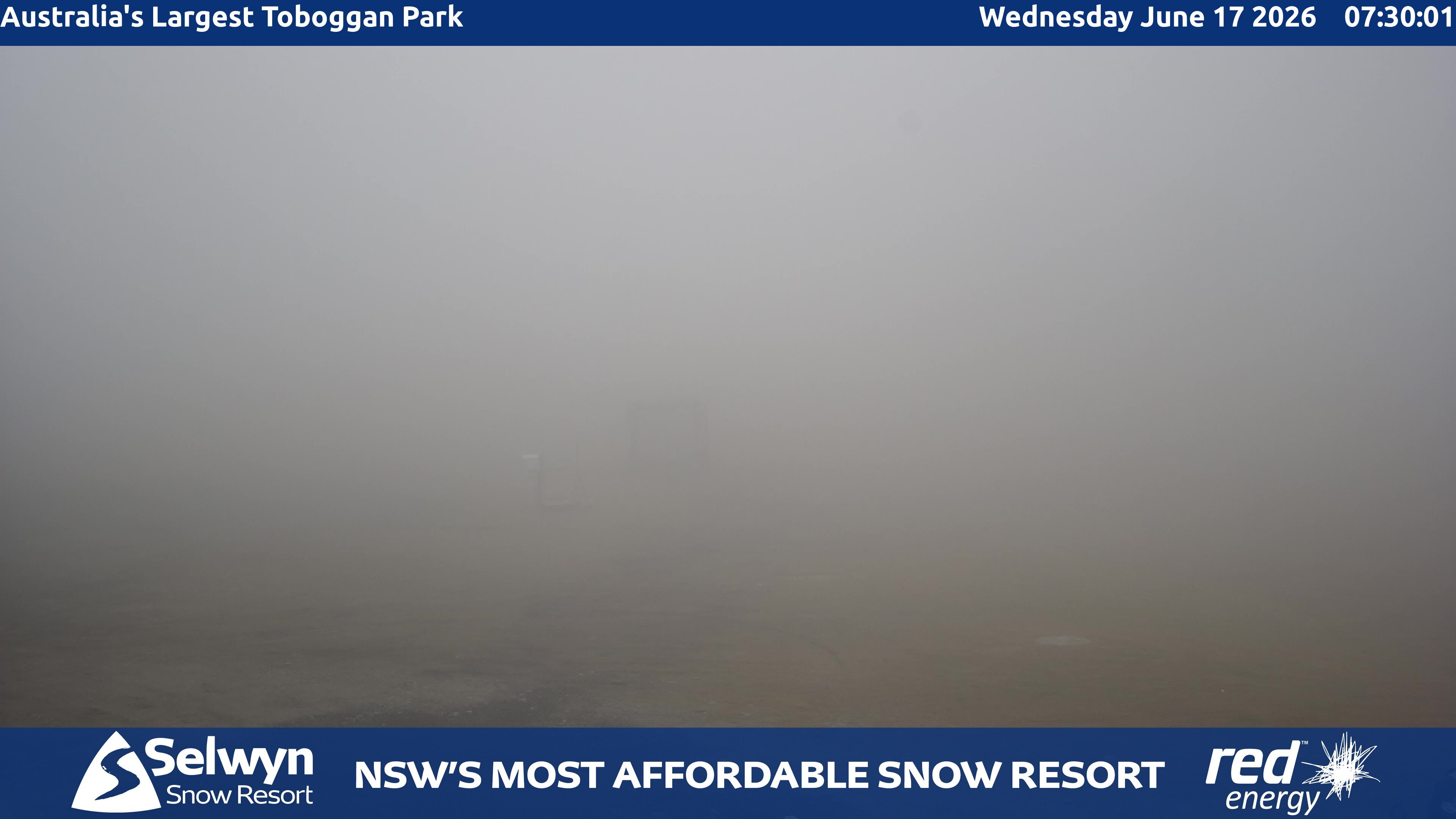 Selwyn Snow Resort Toboggan Park snow cam captured at 16 June 2026, 9:33 pm