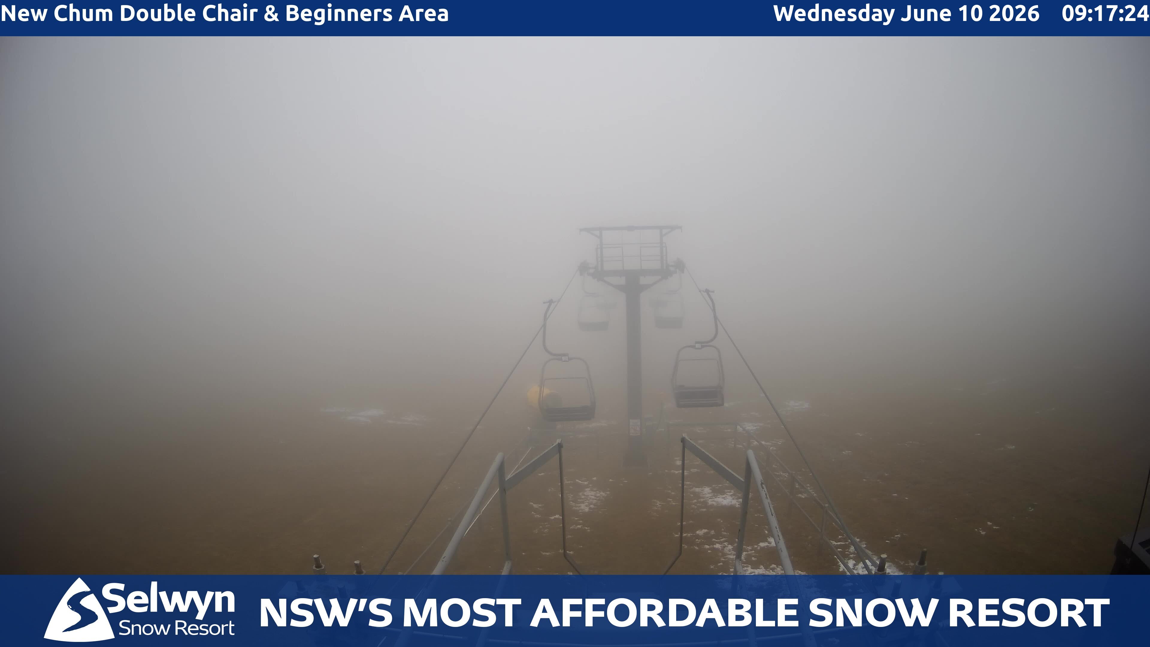 Selwyn Snow Resort New Chum Double Chair and Beginners Area snow cam captured at 9 June 2026, 11:18 pm