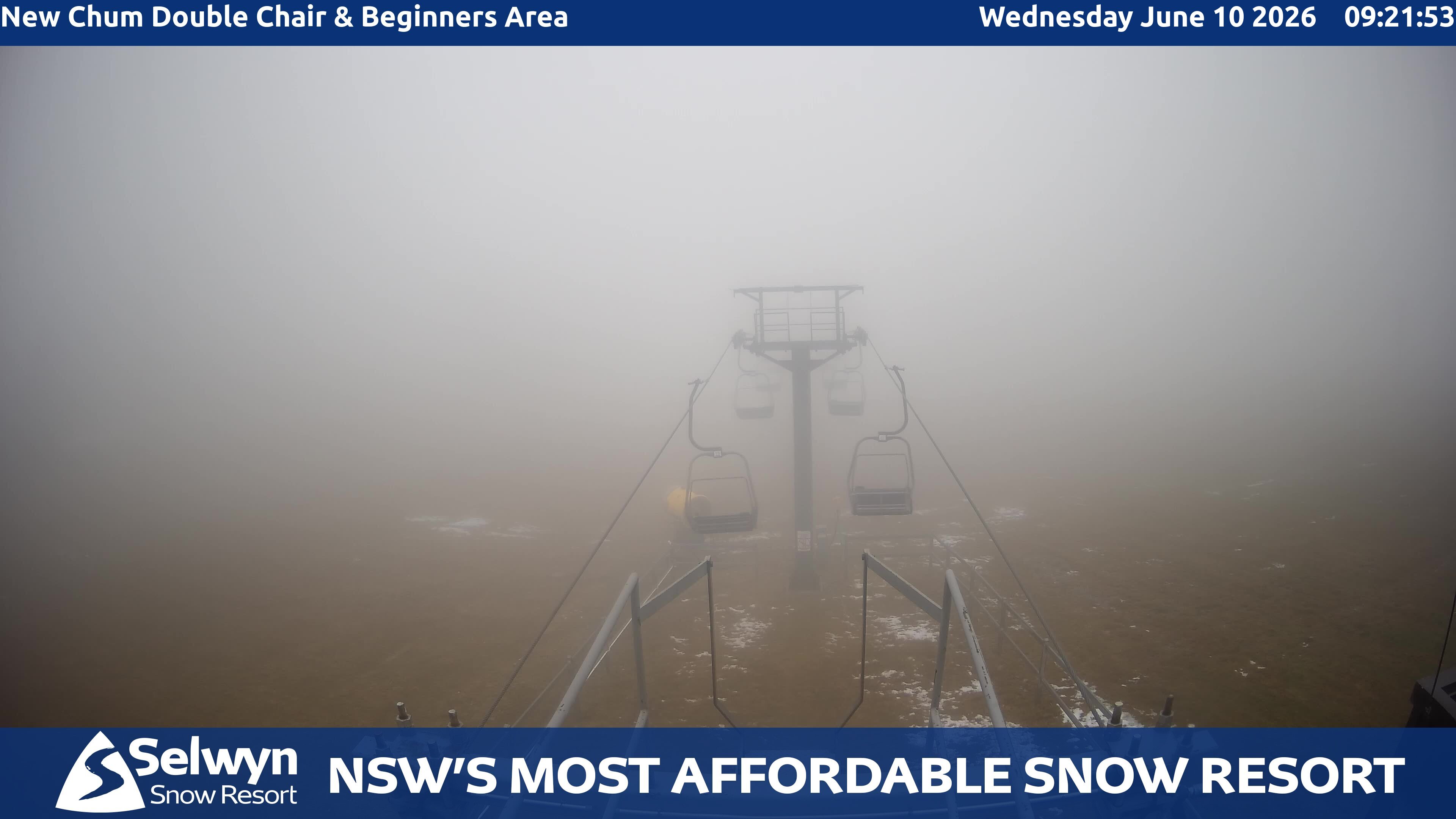 Selwyn Snow Resort New Chum Double Chair and Beginners Area snow cam captured at 9 June 2026, 11:24 pm