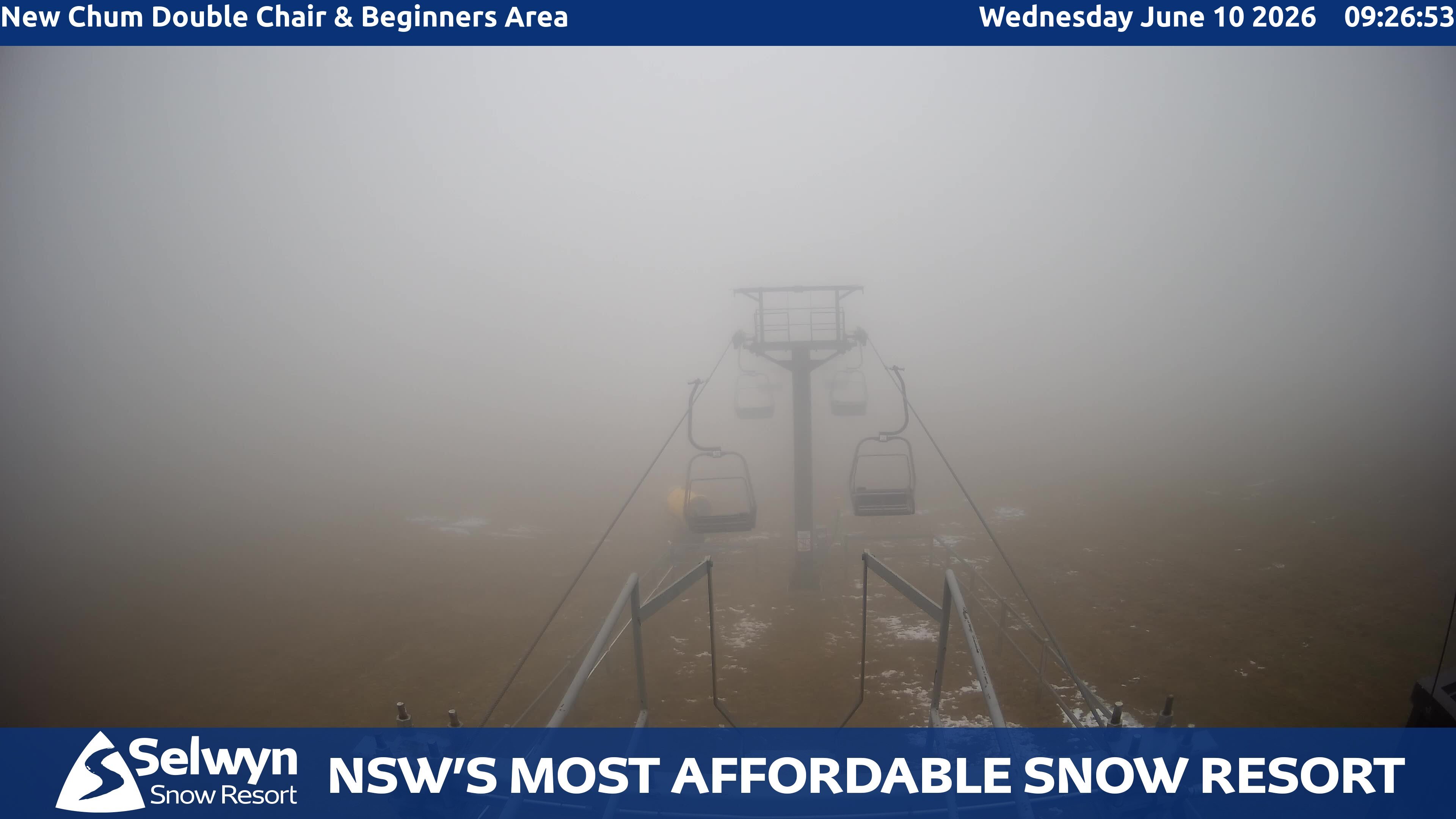 Selwyn Snow Resort New Chum Double Chair and Beginners Area snow cam captured at 9 June 2026, 11:30 pm
