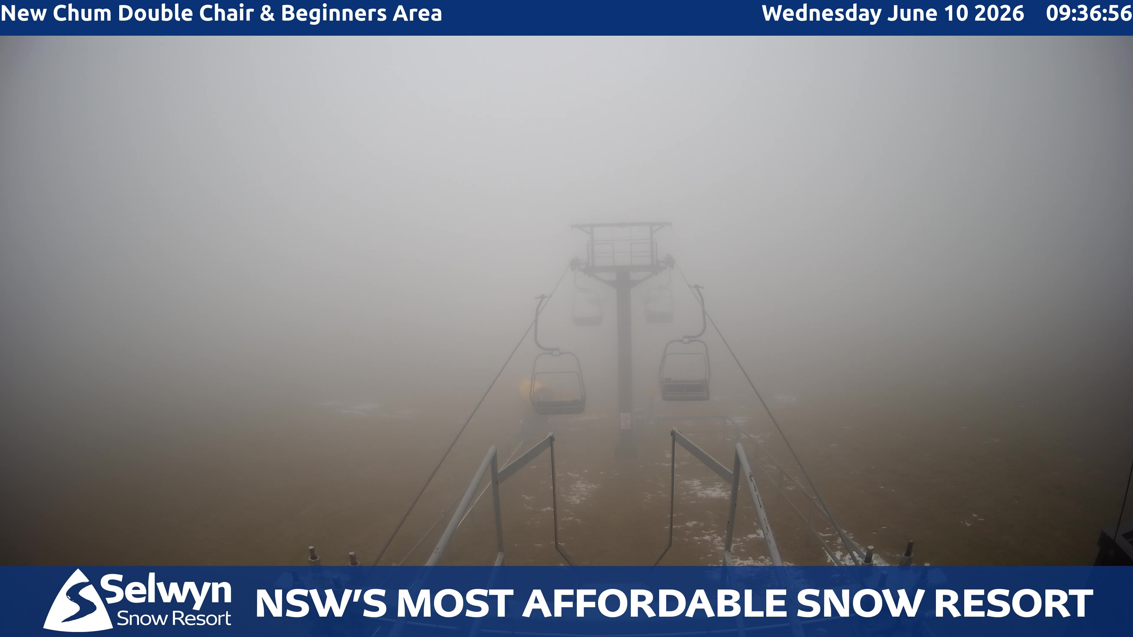 Selwyn Snow Resort New Chum Double Chair and Beginners Area snow cam captured at 9 June 2026, 11:42 pm