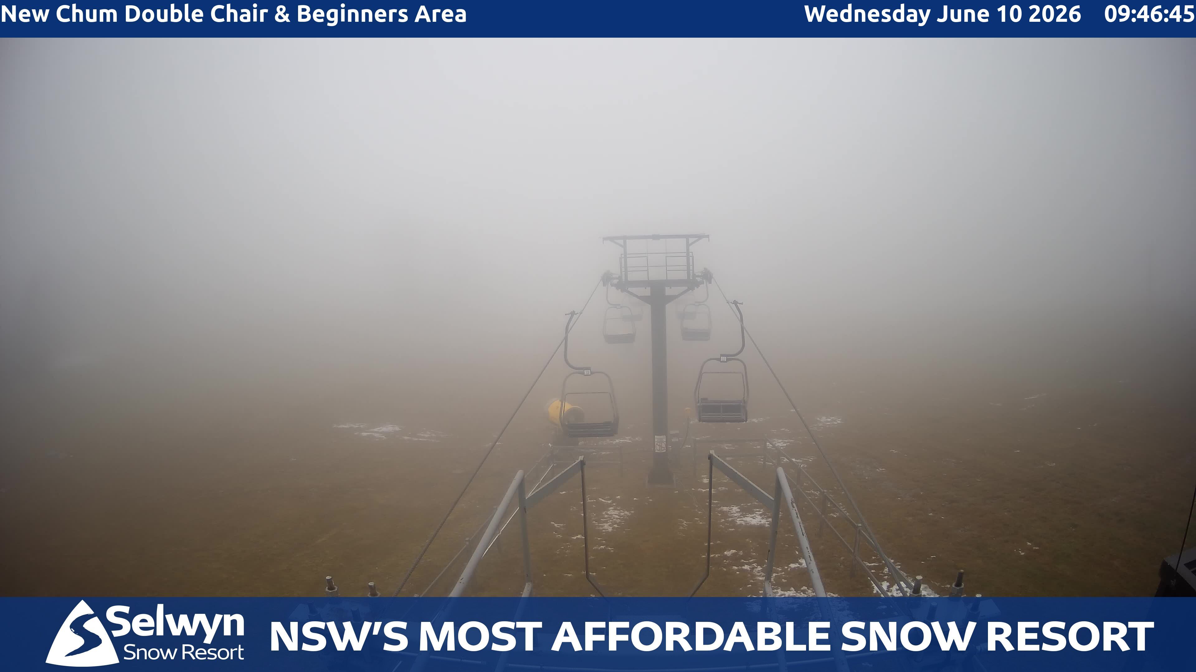 Selwyn Snow Resort New Chum Double Chair and Beginners Area snow cam captured at 9 June 2026, 11:48 pm