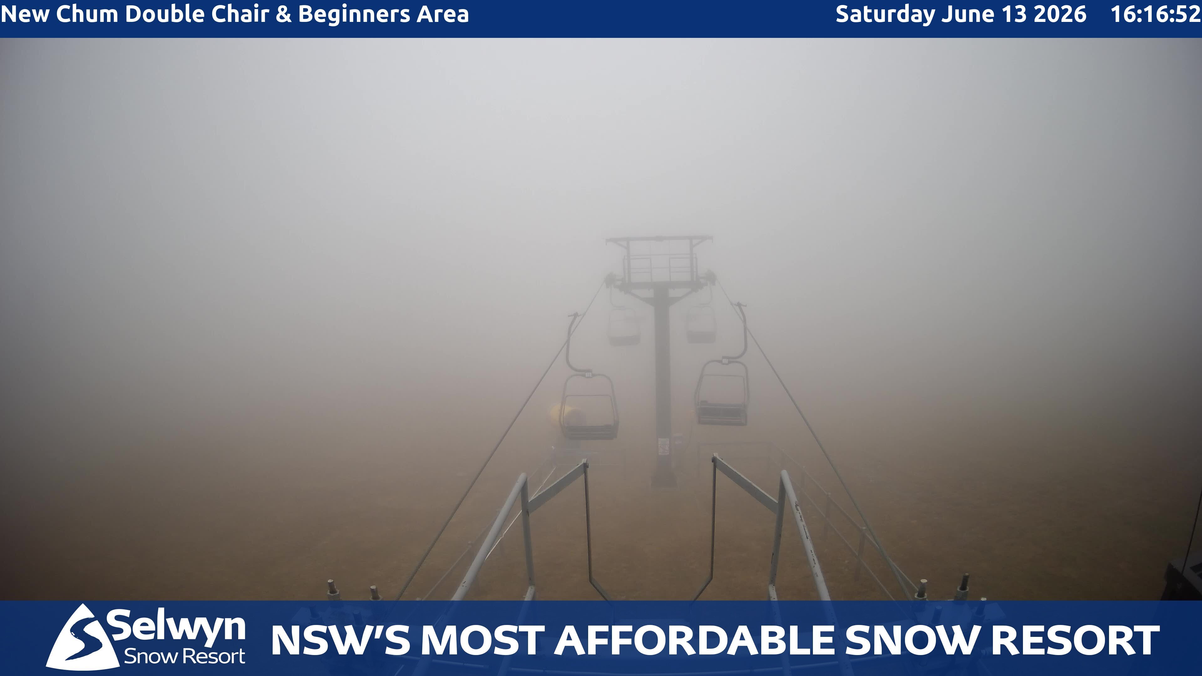 Selwyn Snow Resort New Chum Double Chair and Beginners Area snow cam captured at 13 June 2026, 6:22 am