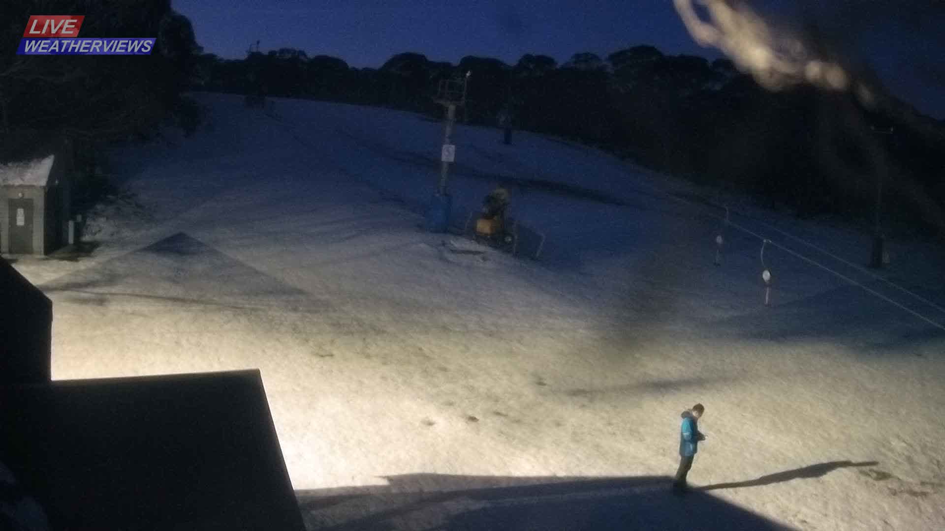 Dinner Plain Cobungra Platter snow cam captured at 7 July 2026 at 5:57 pm AEST