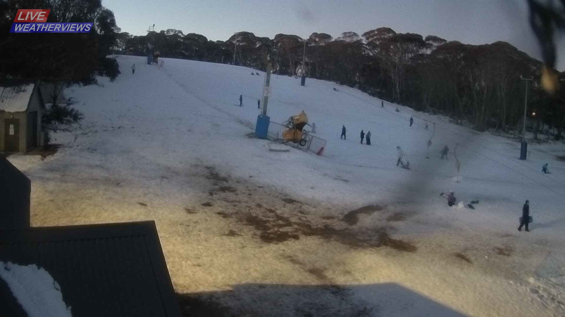 Dinner Plain Cobungra Platter snow cam captured at 1 August 2026 at 5:55 pm AEST