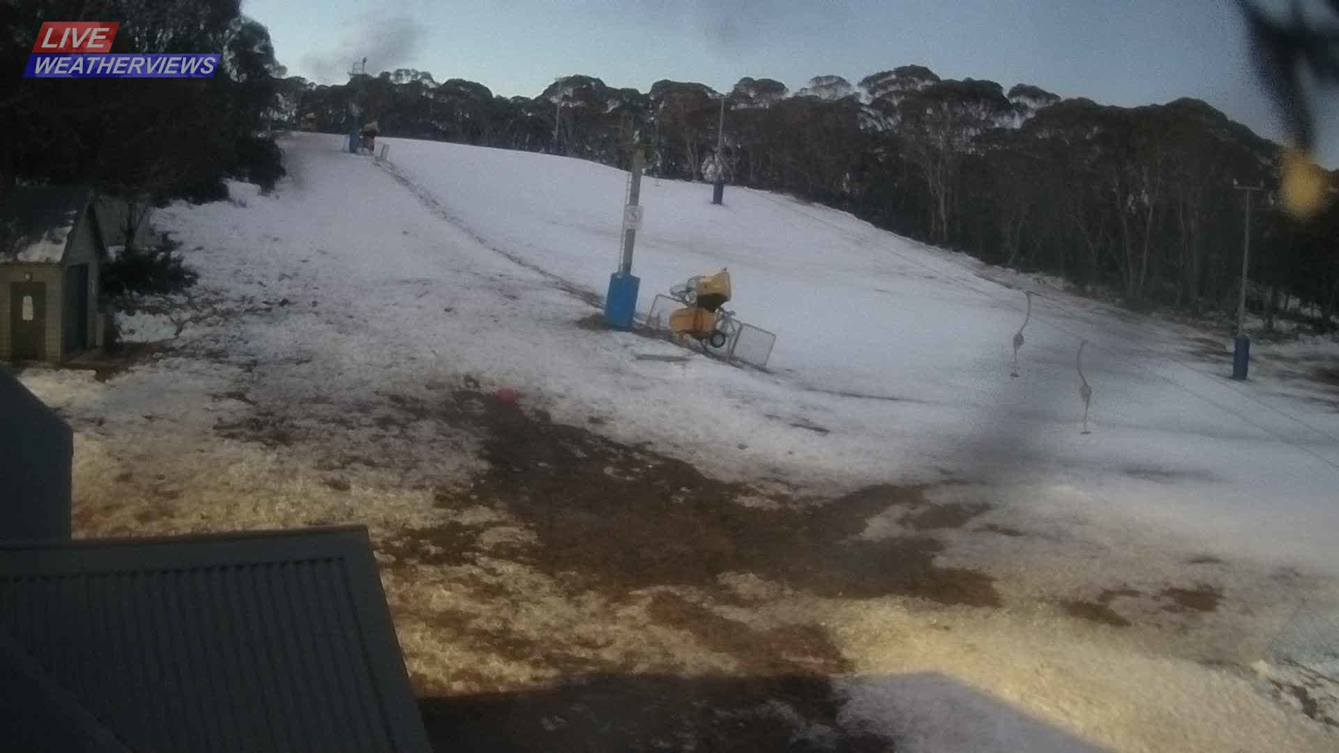 Dinner Plain Cobungra Platter snow cam captured at 2 August 2026 at 6:02 pm AEST