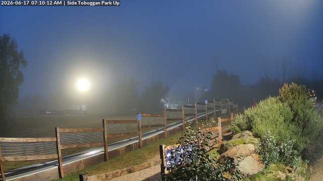 Lake Mountain Mini Toboggan Run snow cam captured at 16 June 2026, 9:13 pm