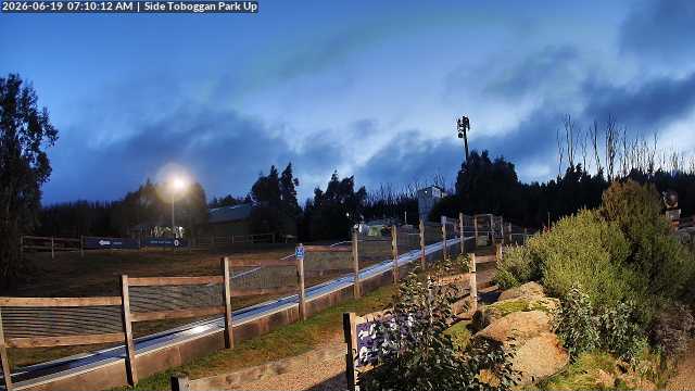 Lake Mountain Mini Toboggan Run snow cam captured at 18 June 2026, 9:12 pm