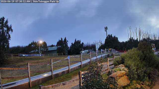Lake Mountain Mini Toboggan Run snow cam captured at 18 June 2026, 9:30 pm