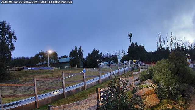 Lake Mountain Mini Toboggan Run snow cam captured at 18 June 2026, 9:36 pm