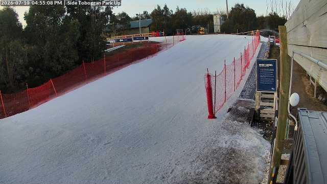 Lake Mountain Mini Toboggan Run snow cam captured at 10 July 2026 at 4:57 pm AEST