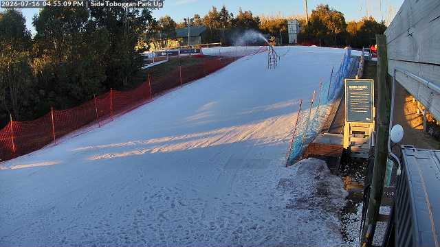 Lake Mountain Mini Toboggan Run snow cam captured at 16 July 2026 at 4:55 pm AEST