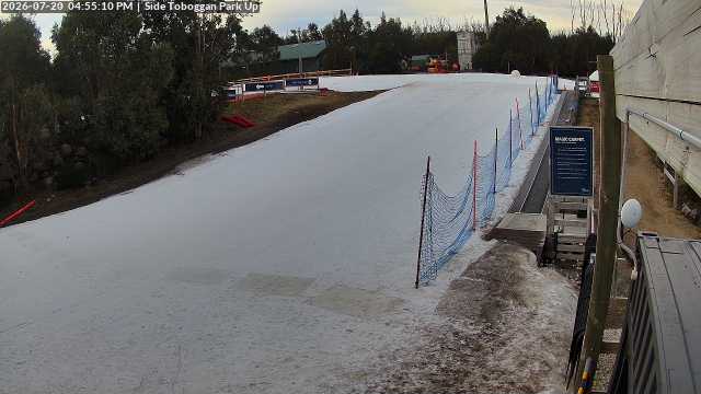 Lake Mountain Mini Toboggan Run snow cam captured at 20 July 2026 at 4:55 pm AEST