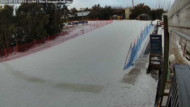 Lake Mountain Mini Toboggan Run snow cam captured at 23 July 2026 at 4:55 pm AEST