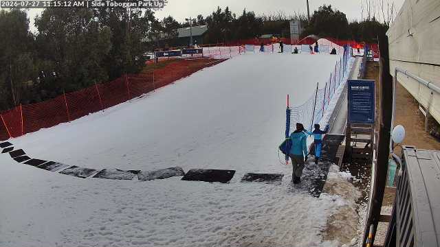 Lake Mountain Mini Toboggan Run snow cam captured at 27 July 2026 at 11:20 am AEST