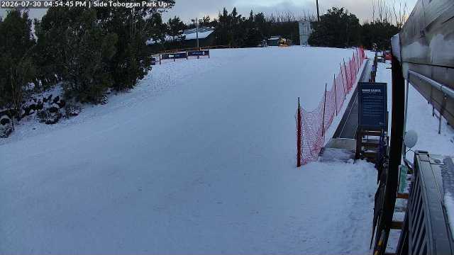 Lake Mountain Mini Toboggan Run snow cam captured at 30 July 2026 at 4:55 pm AEST