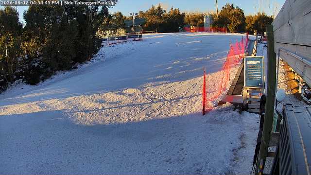 Lake Mountain Mini Toboggan Run snow cam captured at 2 August 2026 at 4:58 pm AEST