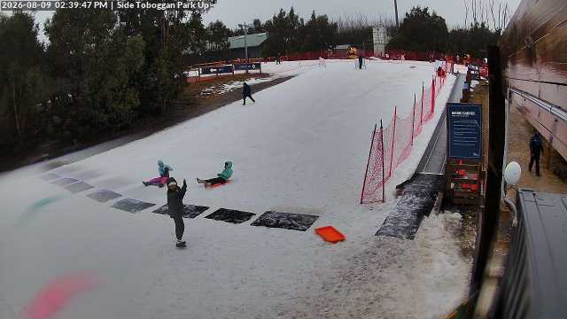 Lake Mountain Mini Toboggan Run snow cam captured at 9 August 2026 at 2:41 pm AEST