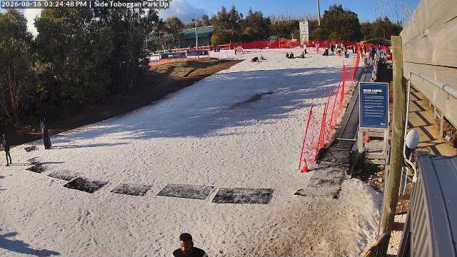 Lake Mountain Mini Toboggan Run snow cam captured at 16 August 2026 at 3:26 pm AEST