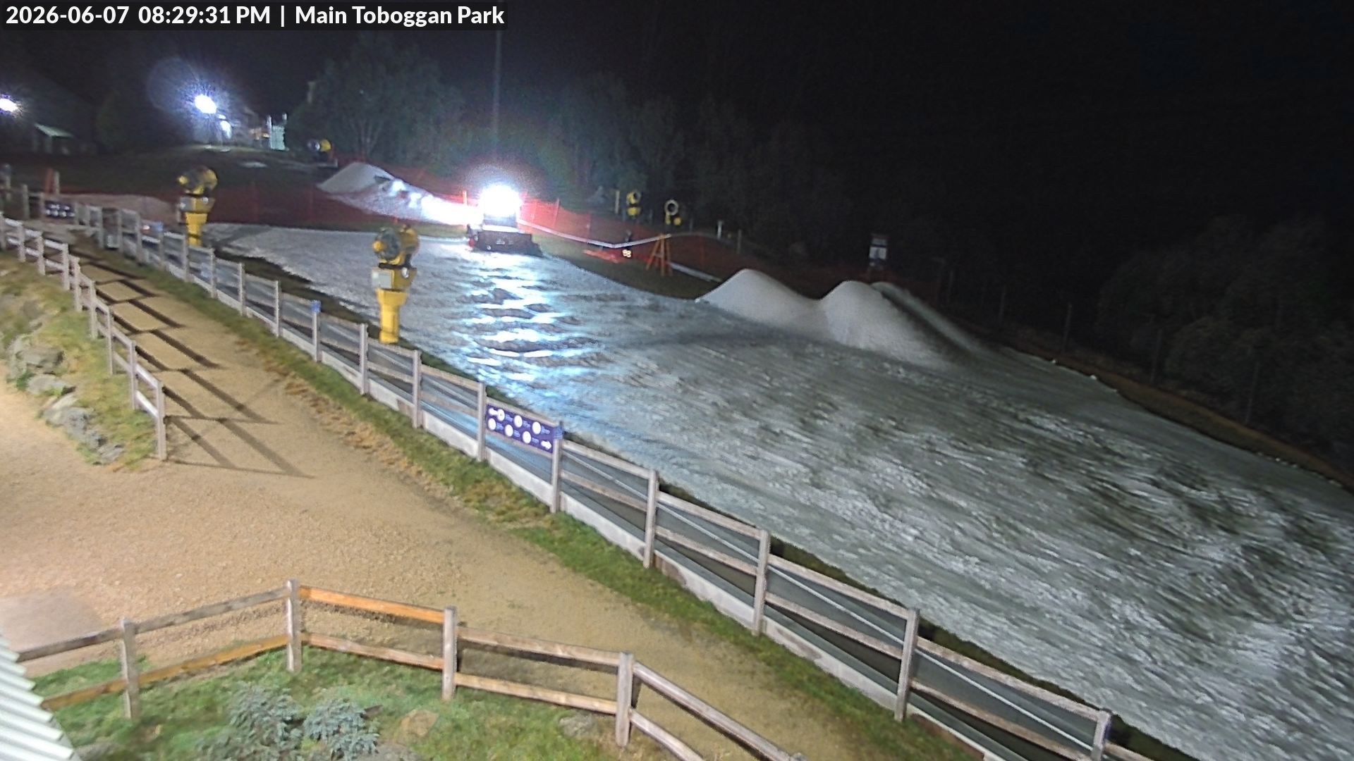 Lake Mountain Village Toboggan Run snow cam captured at 7 June 2026, 10:29 am