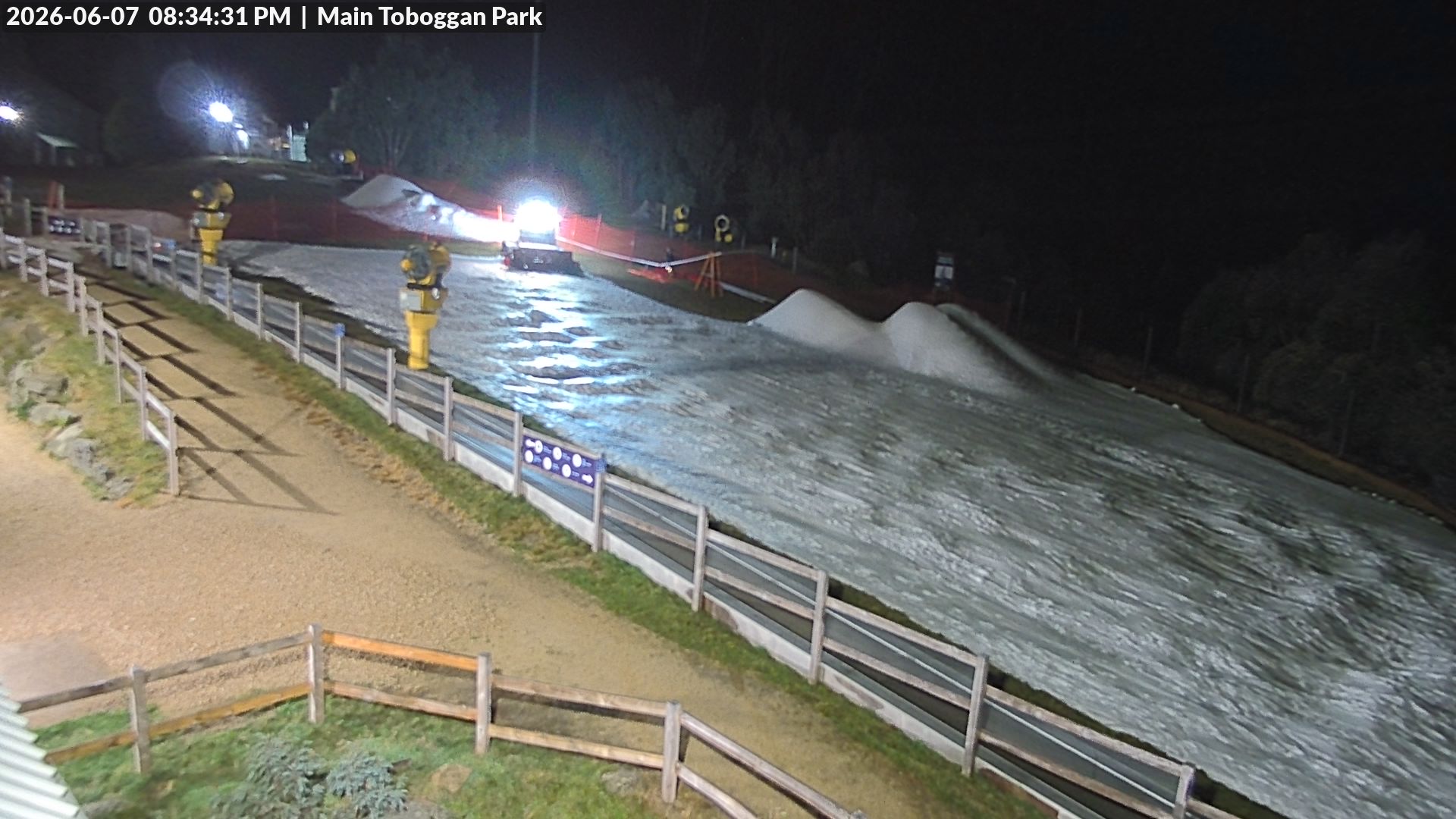 Lake Mountain Village Toboggan Run snow cam captured at 7 June 2026, 10:35 am