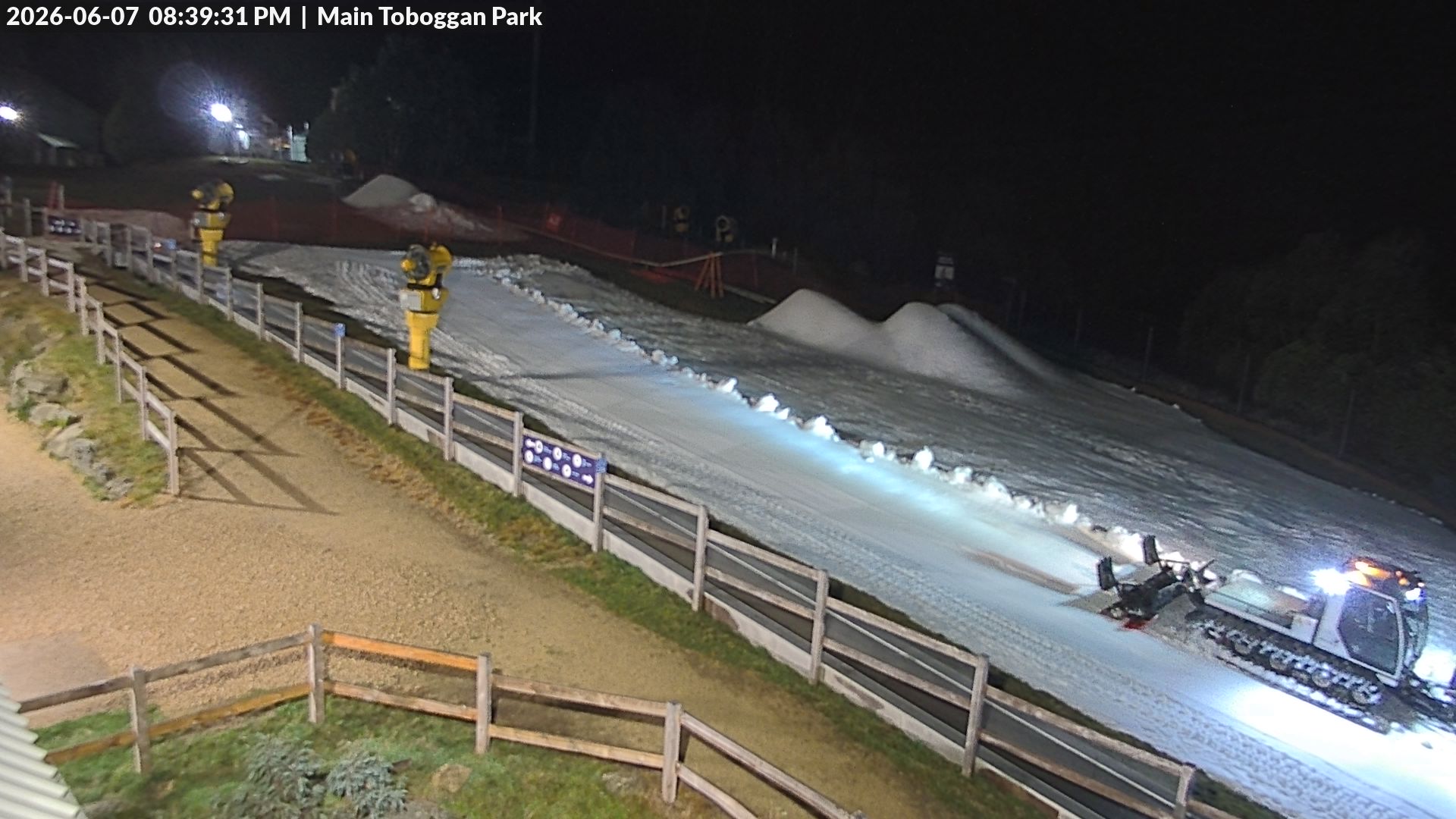 Lake Mountain Village Toboggan Run snow cam captured at 7 June 2026, 10:41 am