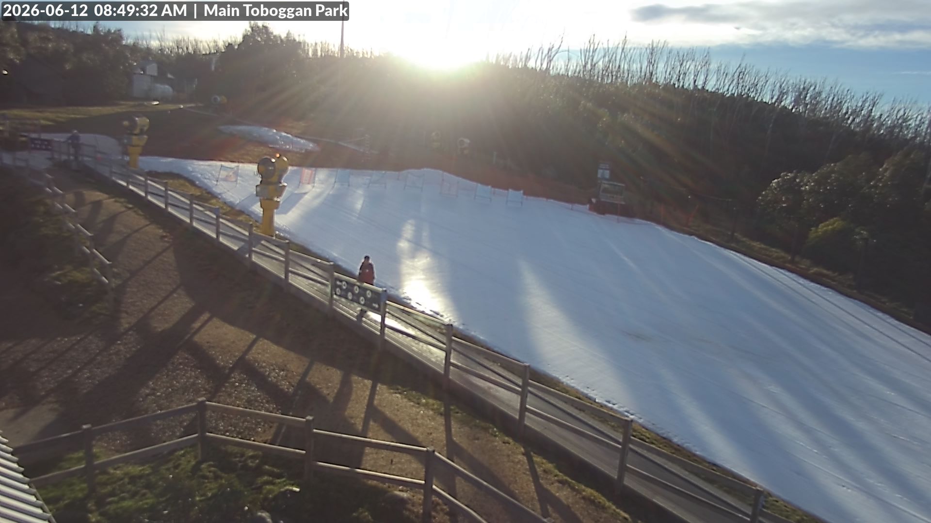 Lake Mountain Village Toboggan Run snow cam captured at 11 June 2026, 10:50 pm
