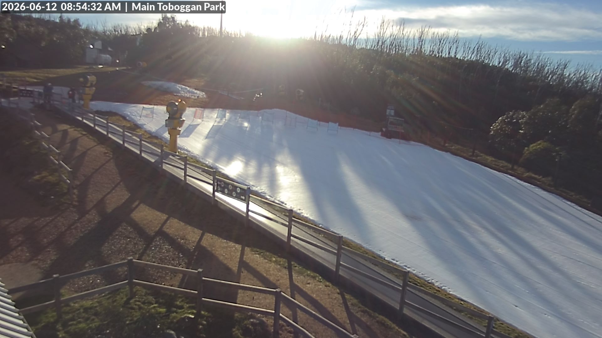 Lake Mountain Village Toboggan Run snow cam captured at 11 June 2026, 10:56 pm
