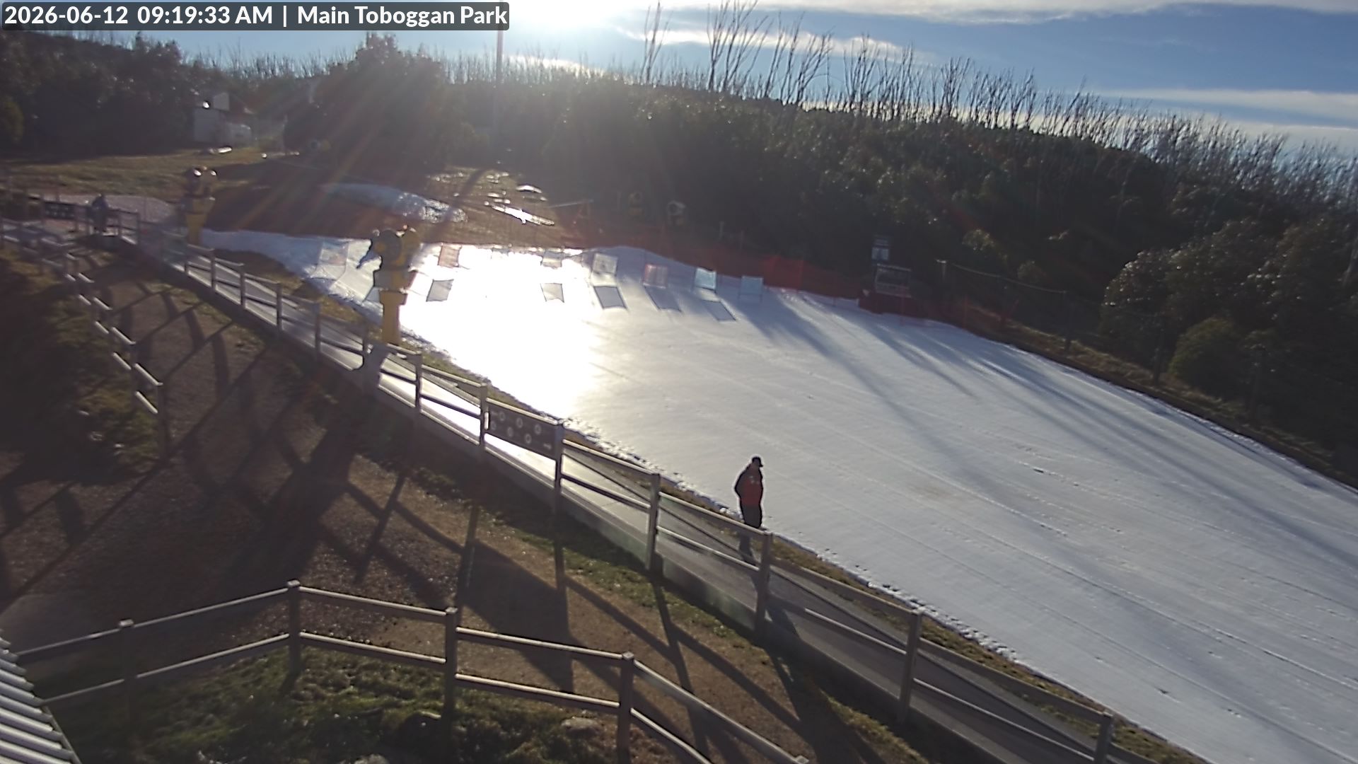 Lake Mountain Village Toboggan Run snow cam captured at 11 June 2026, 11:20 pm