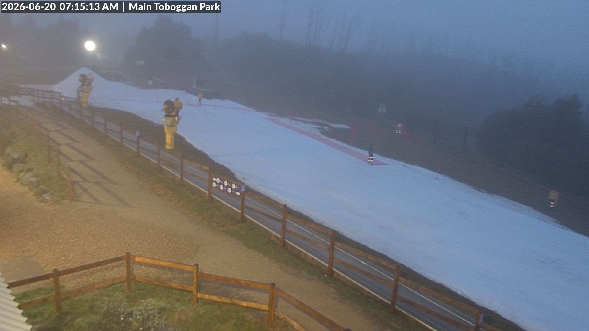 Lake Mountain Village Toboggan Run snow cam captured at 19 June 2026, 9:19 pm