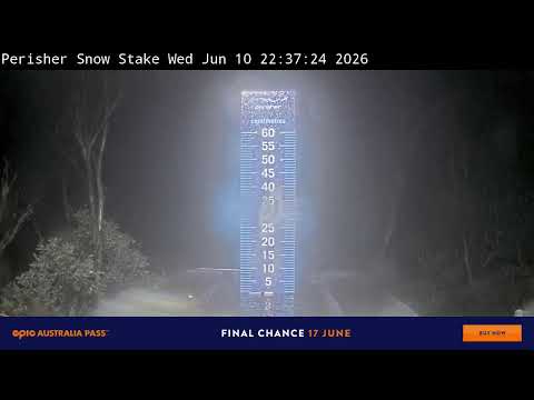 Perisher Snow Stake Live snow cam captured at 10 June 2026, 12:50 pm