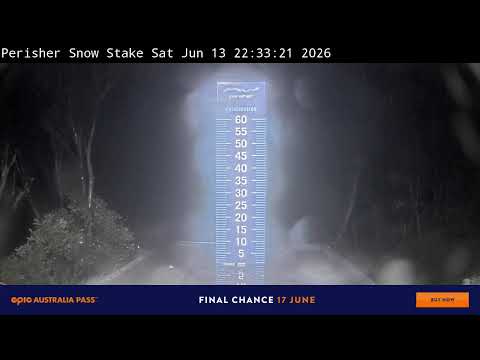 Perisher Snow Stake Live snow cam captured at 13 June 2026, 12:44 pm