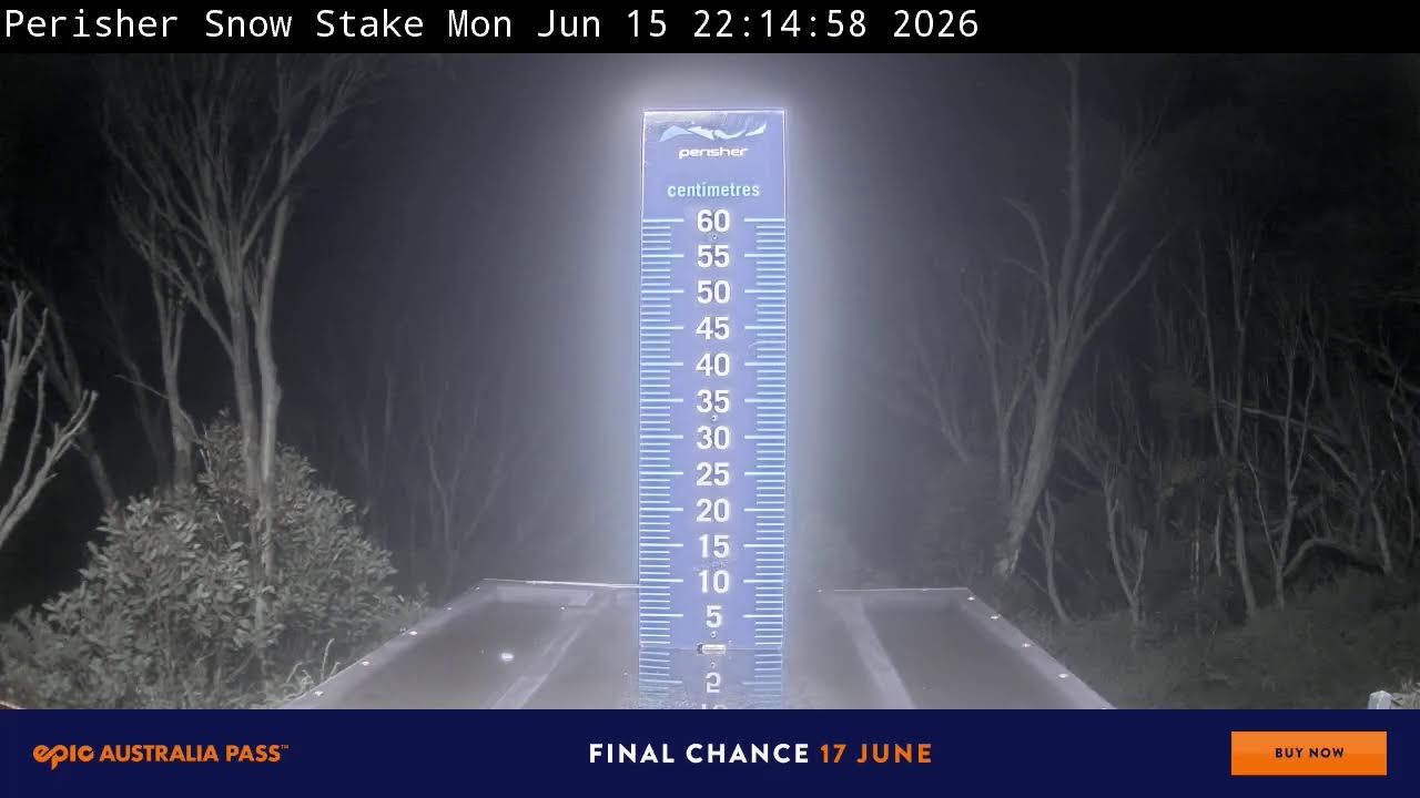 Perisher Snow Stake Live snow cam captured at 15 June 2026, 12:25 pm