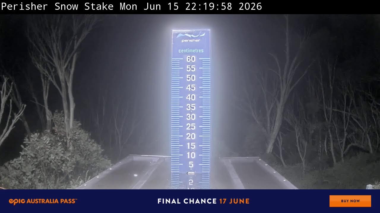 Perisher Snow Stake Live snow cam captured at 15 June 2026, 12:31 pm
