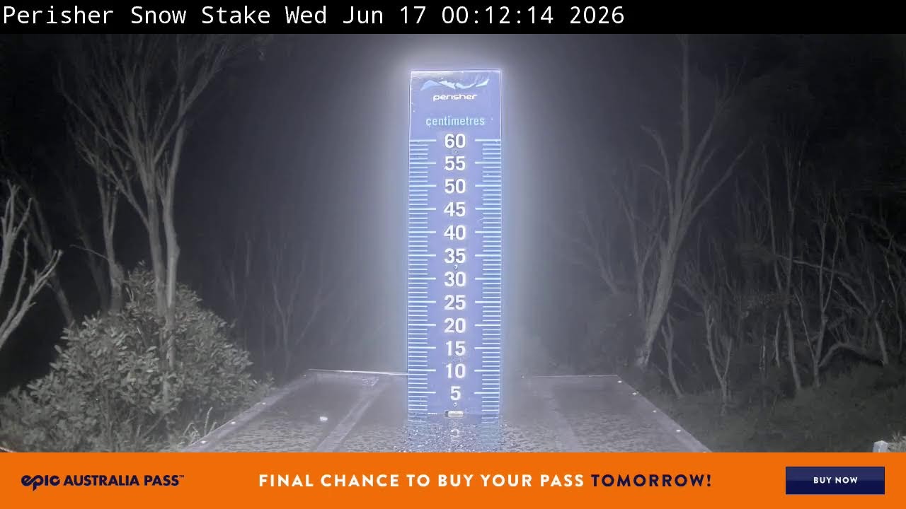 Perisher Snow Stake Live snow cam captured at 16 June 2026, 2:25 pm