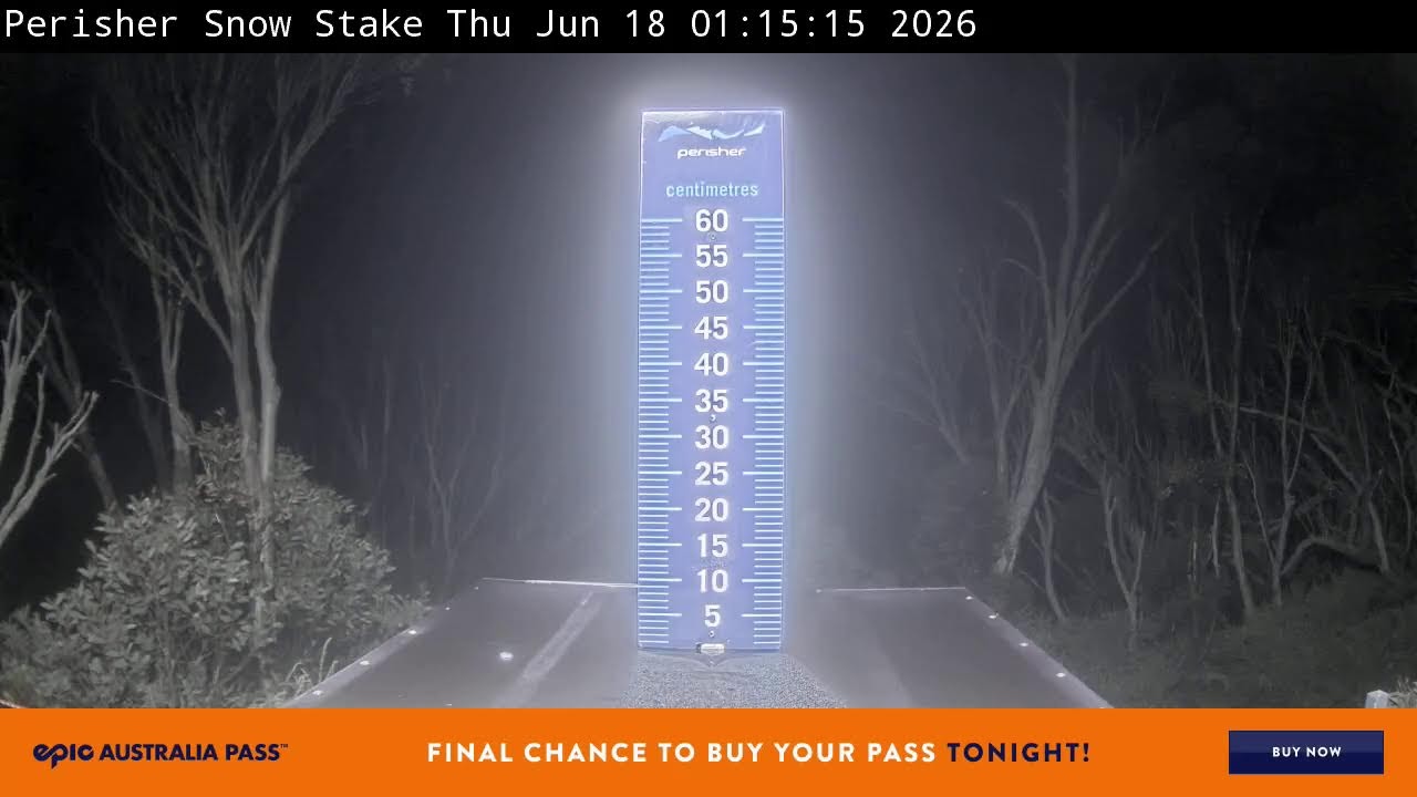 Perisher Snow Stake Live snow cam captured at 17 June 2026, 3:25 pm
