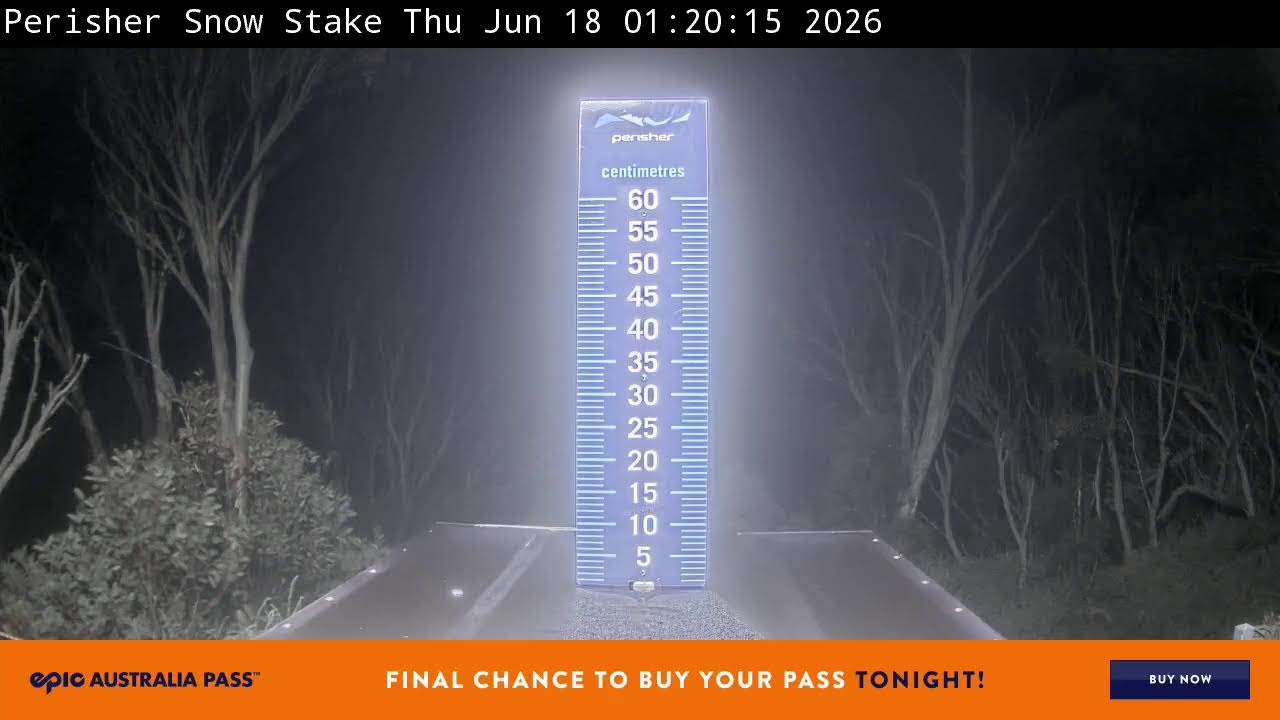 Perisher Snow Stake Live snow cam captured at 17 June 2026, 3:31 pm