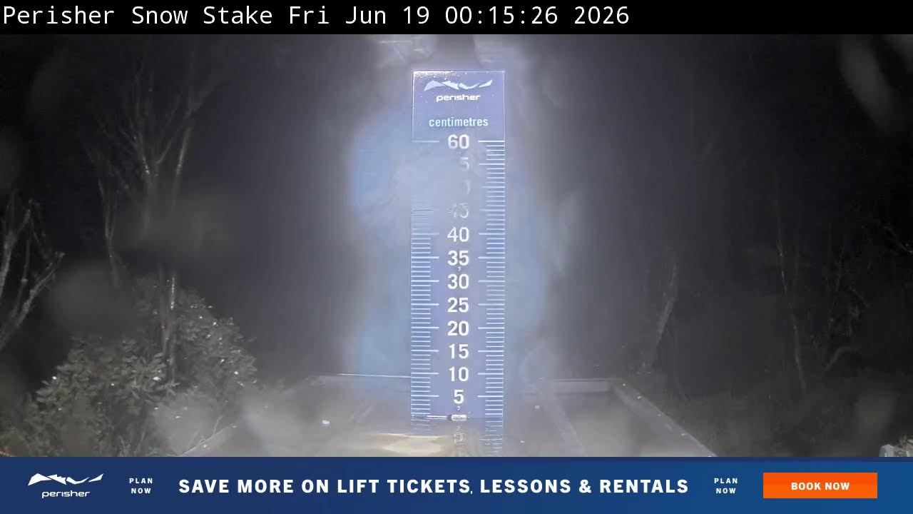 Perisher Snow Stake Live snow cam captured at 18 June 2026, 2:25 pm