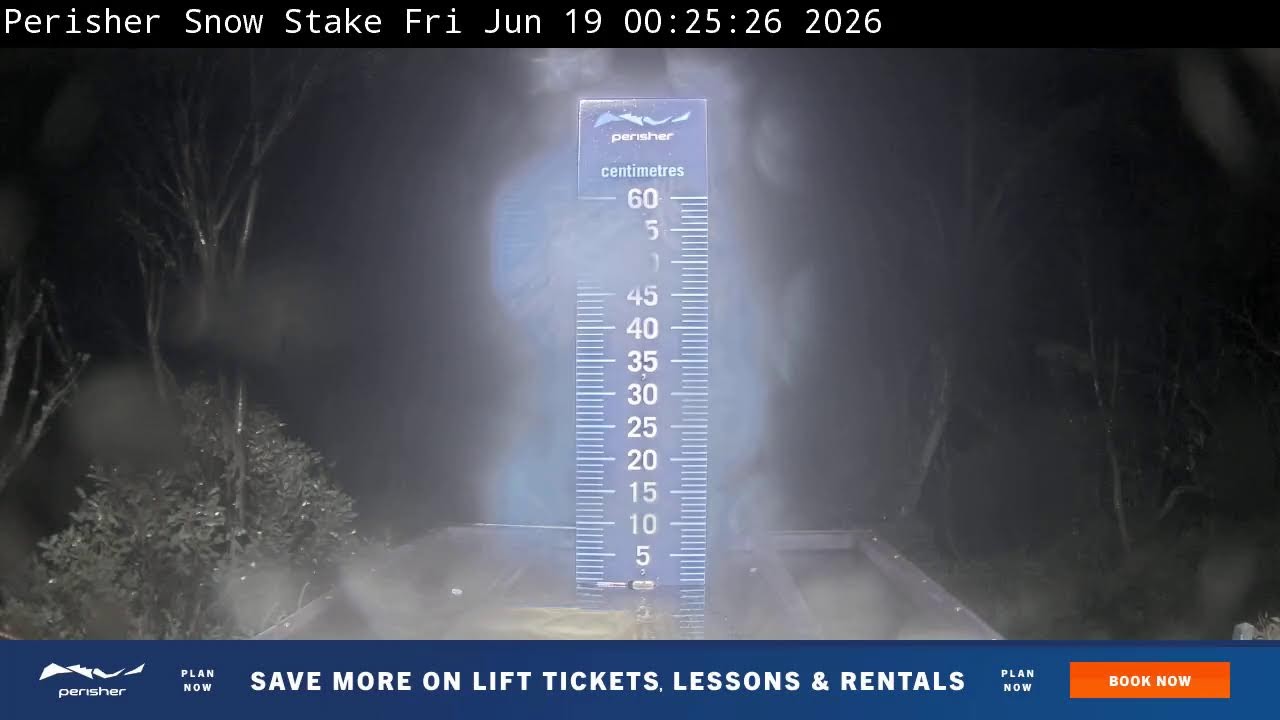 Perisher Snow Stake Live snow cam captured at 18 June 2026, 2:37 pm