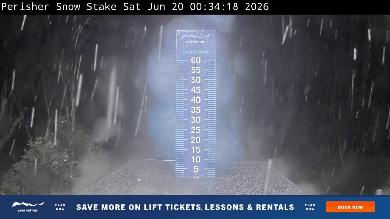 Perisher Snow Stake Live snow cam captured at 19 June 2026, 2:43 pm