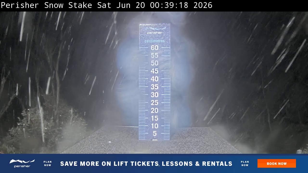 Perisher Snow Stake Live snow cam captured at 19 June 2026, 2:49 pm