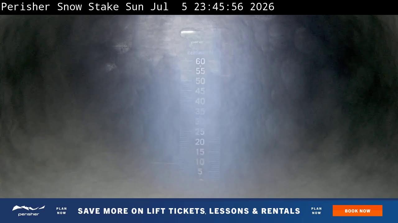 Perisher Snow Stake Live snow cam captured at 5 July 2026 at 11:58 pm AEST