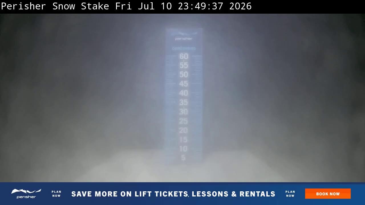 Perisher Snow Stake Live snow cam captured at 10 July 2026 at 11:59 pm AEST