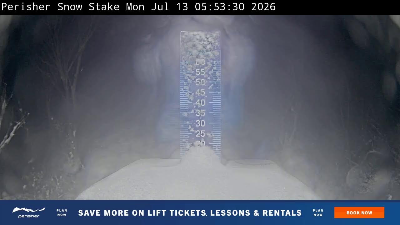 Perisher Snow Stake Live snow cam captured at 13 July 2026 at 6:04 am AEST