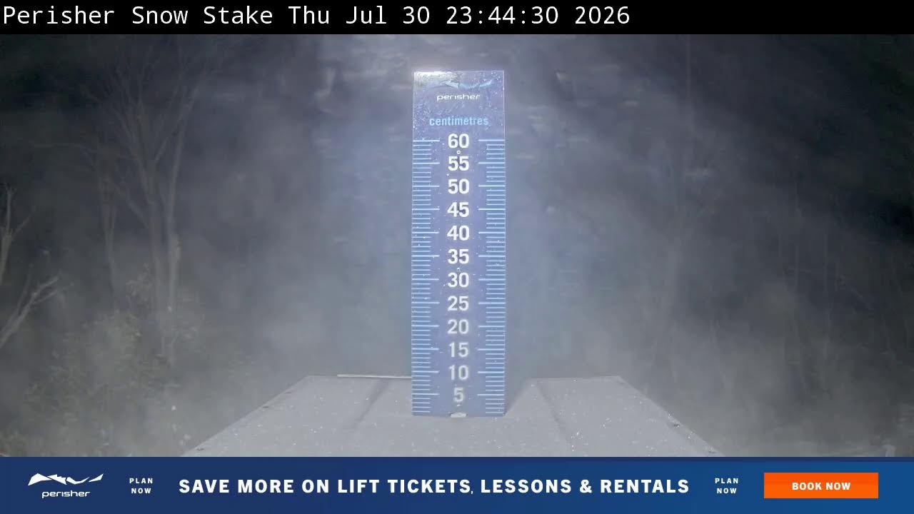 Perisher Snow Stake Live snow cam captured at 30 July 2026 at 11:56 pm AEST
