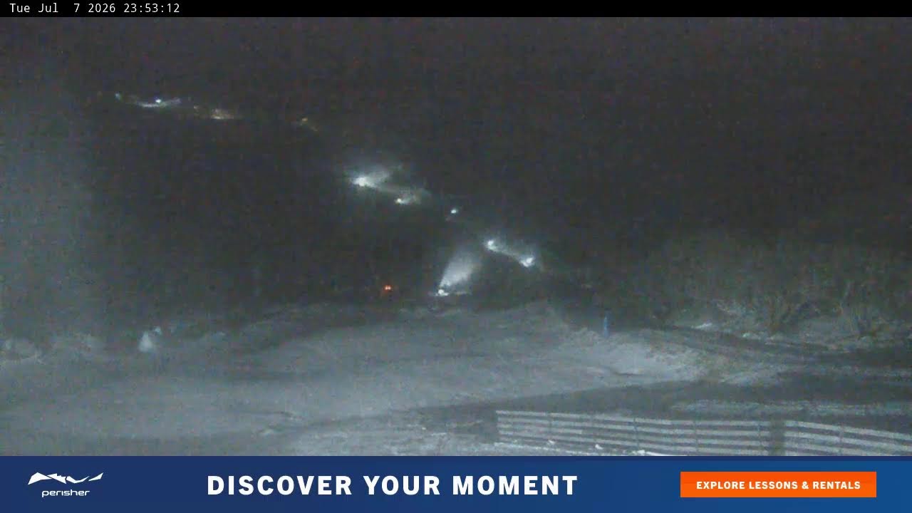 Perisher Blue Cow Live snow cam captured at 7 July 2026 at 11:58 pm AEST