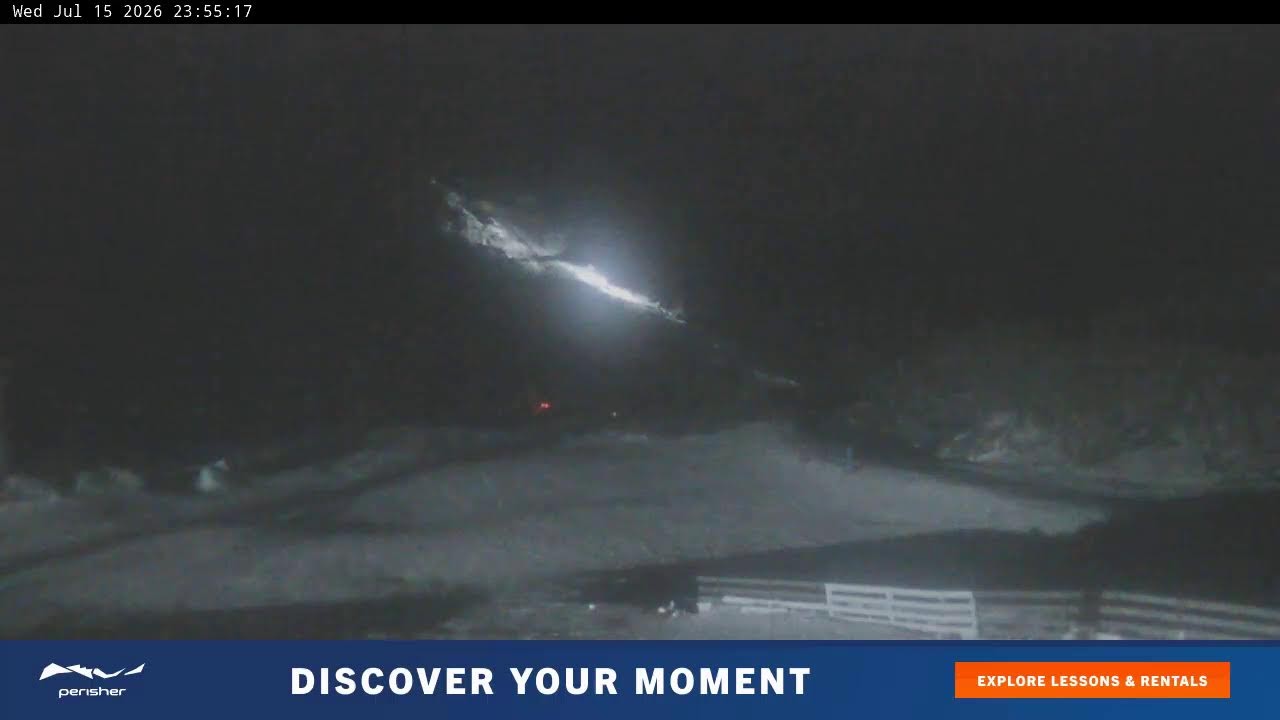 Perisher Blue Cow Live snow cam captured at 15 July 2026 at 11:55 pm AEST