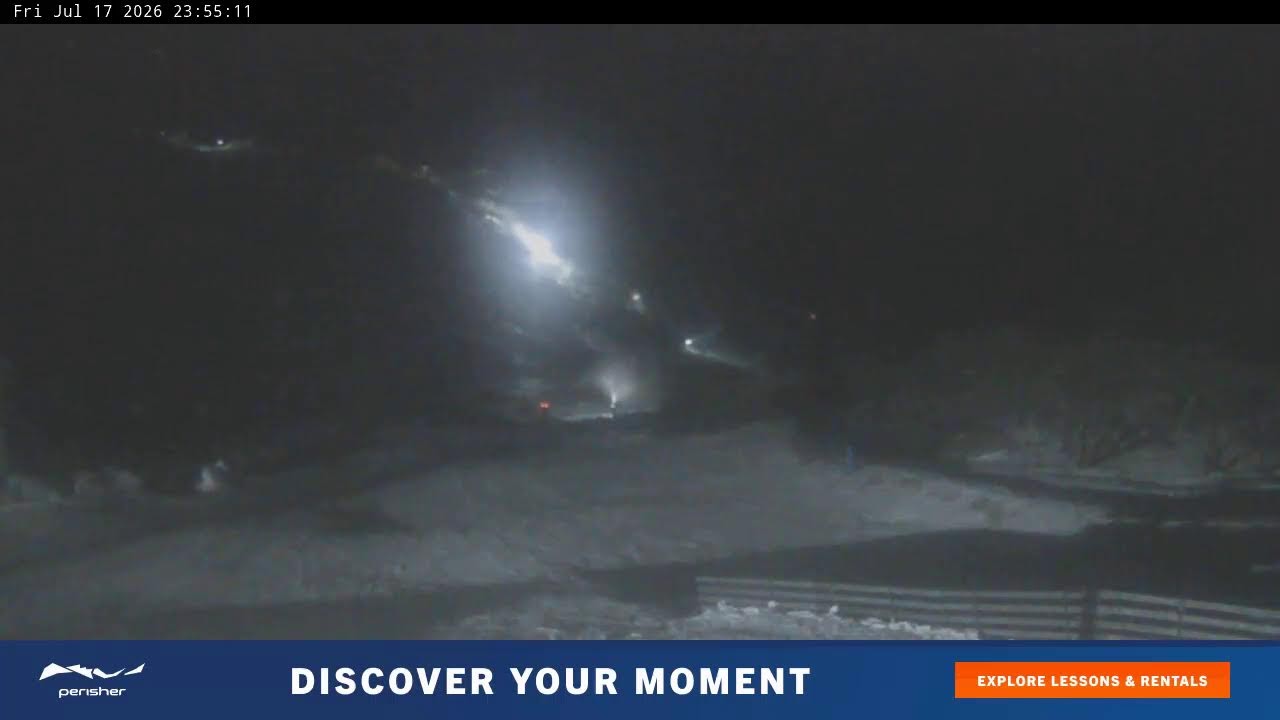 Perisher Blue Cow Live snow cam captured at 17 July 2026 at 11:55 pm AEST