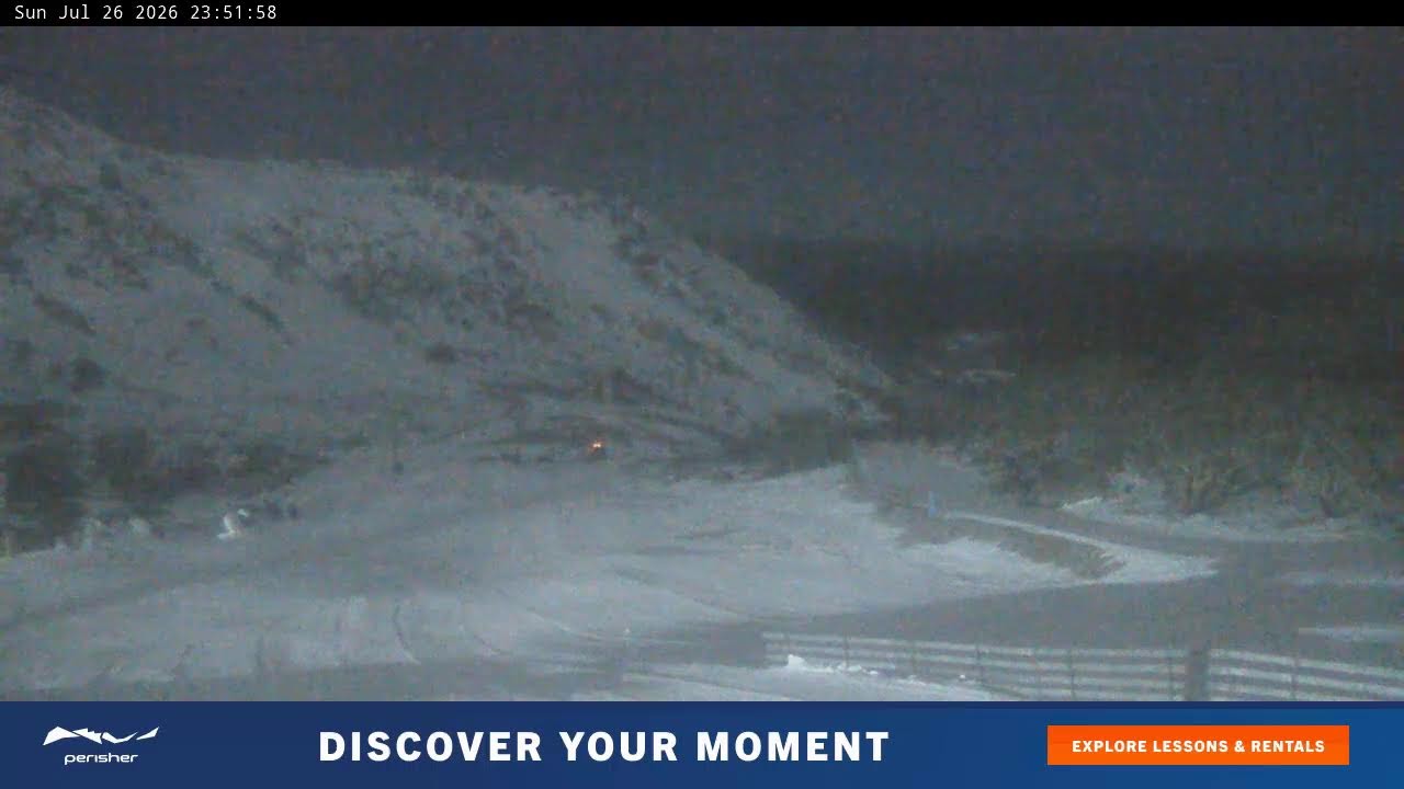Perisher Blue Cow Live snow cam captured at 26 July 2026 at 11:55 pm AEST