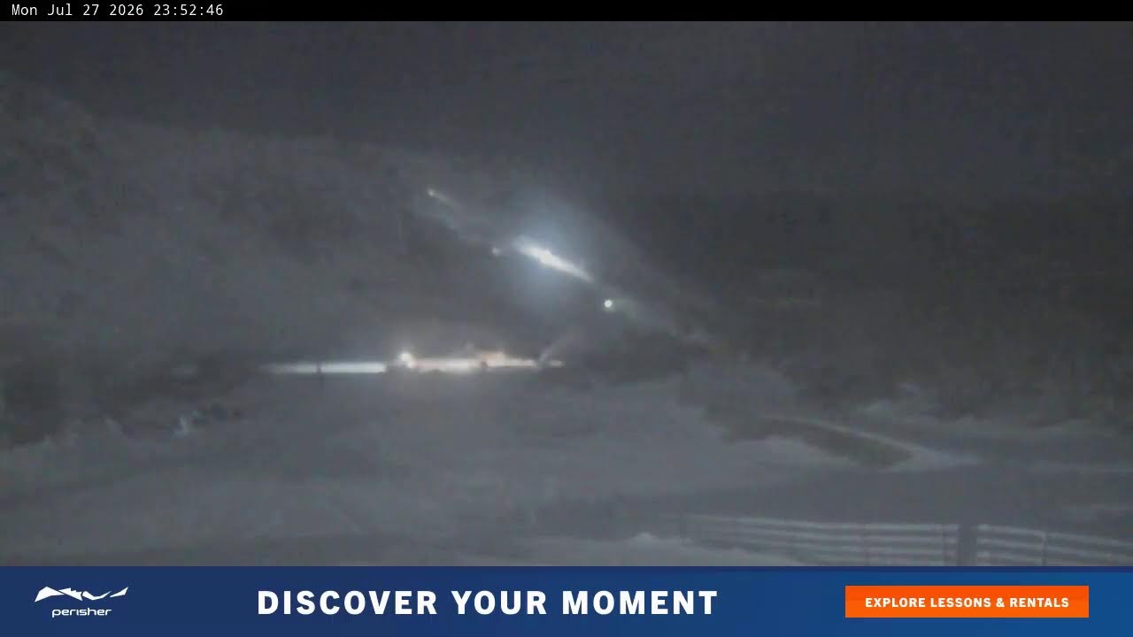 Perisher Blue Cow Live snow cam captured at 27 July 2026 at 11:55 pm AEST